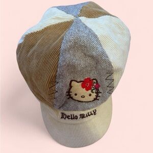 Vintage 2007 Sanrio Hello Kitty corduroy news boy cap